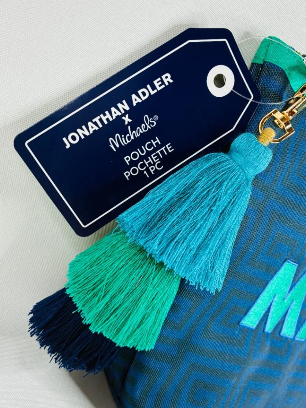 Jonathan Adler x Michaels Blue Mahjong Game Pouch Mahj Tile Bag 813868 New